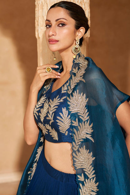 Blue Silk Lehenga Choli - SFYS144401R