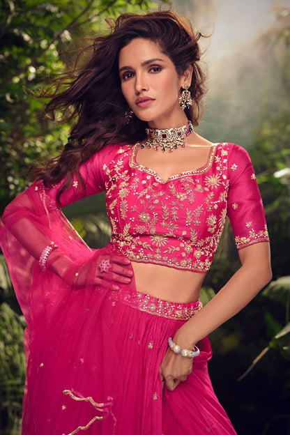 Pink Silk Lehenga Choli - SFYS143802R