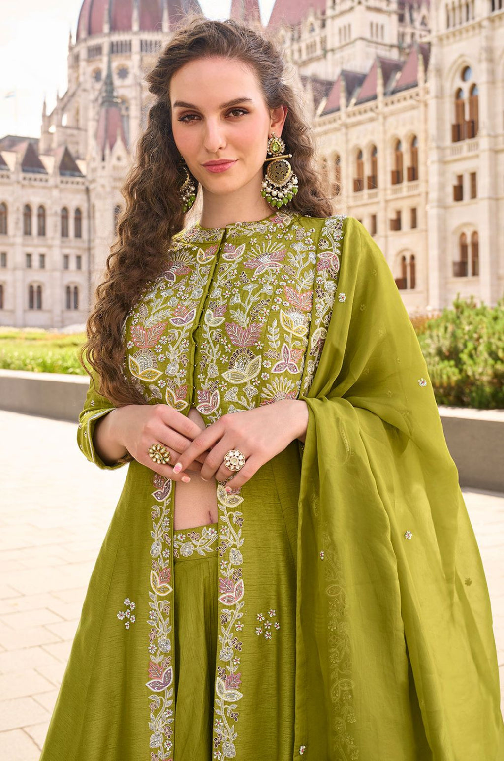 Green Silk Salwar Kameez - SFYS158102R