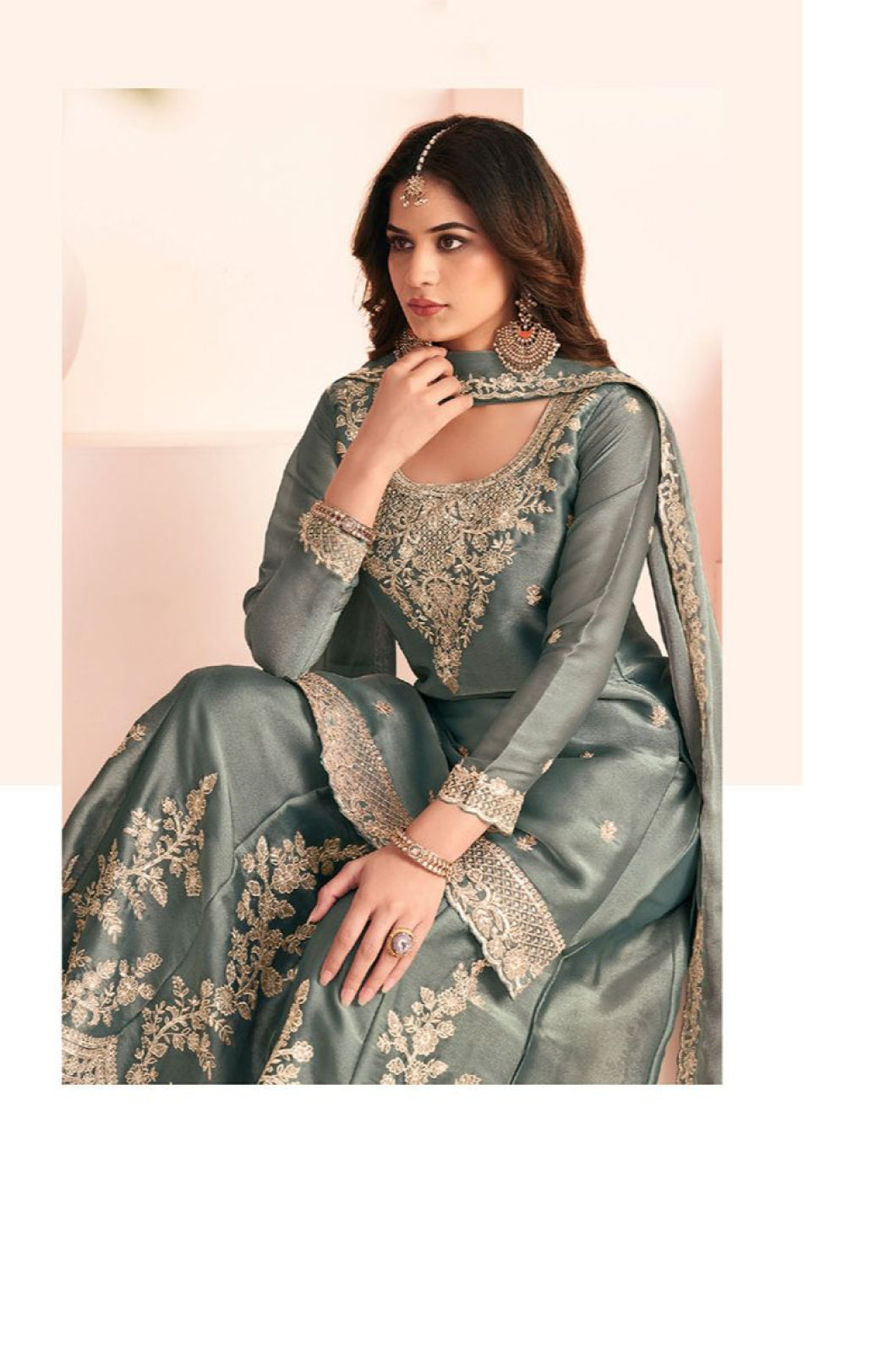 Green Silk Salwar Kameez - SFYS172702R