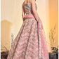 Pink Bridal Handwork Designer Net Lehenga Set SFARY17304R