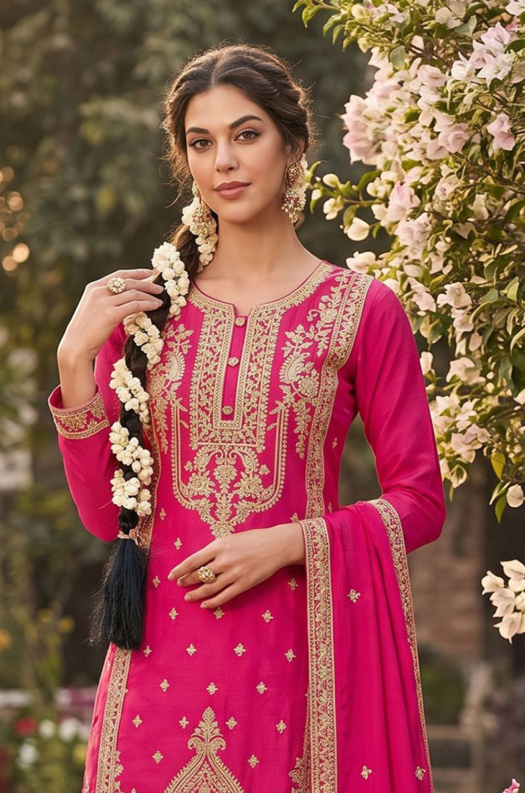 Rani Pink Silk Salwar Kameez - SFEDC29401R