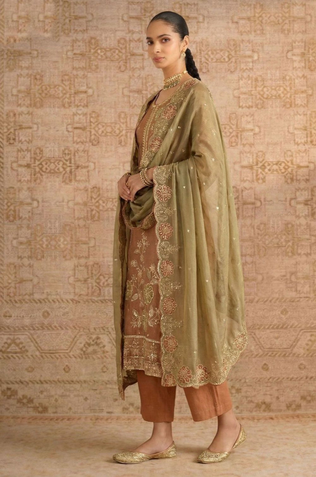 Orange Silk Salwar Kameez - SFSA561104R
