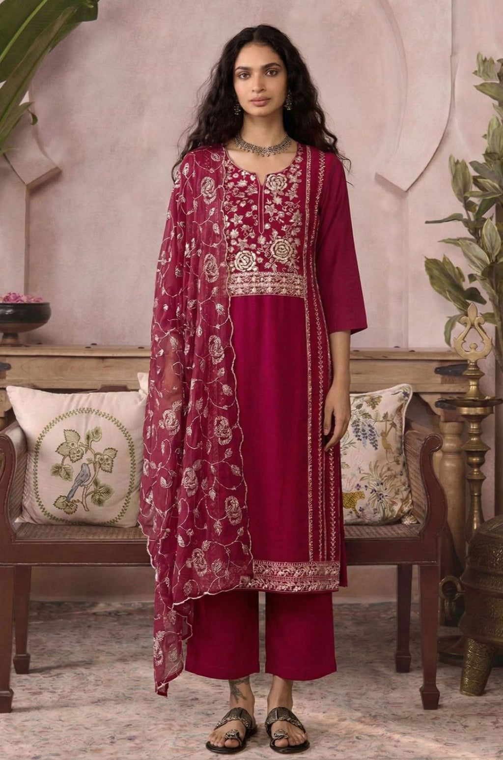 Pink Organza Salwar Kameez - SFSA561902R