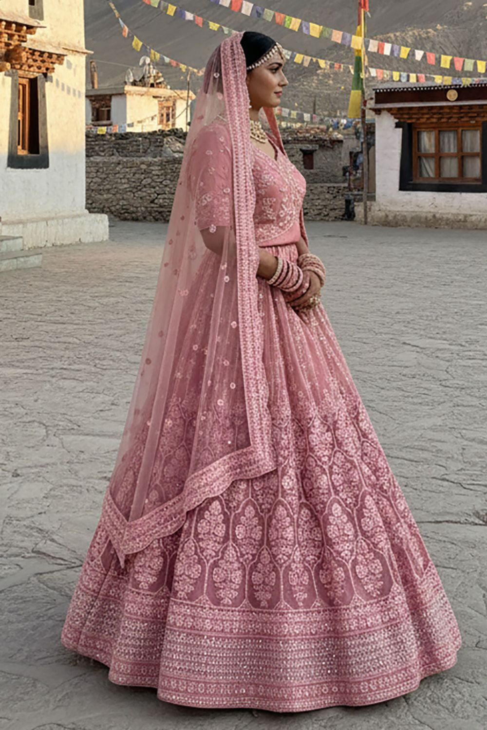 Pink Net Lehenga Choli - SFYS167801