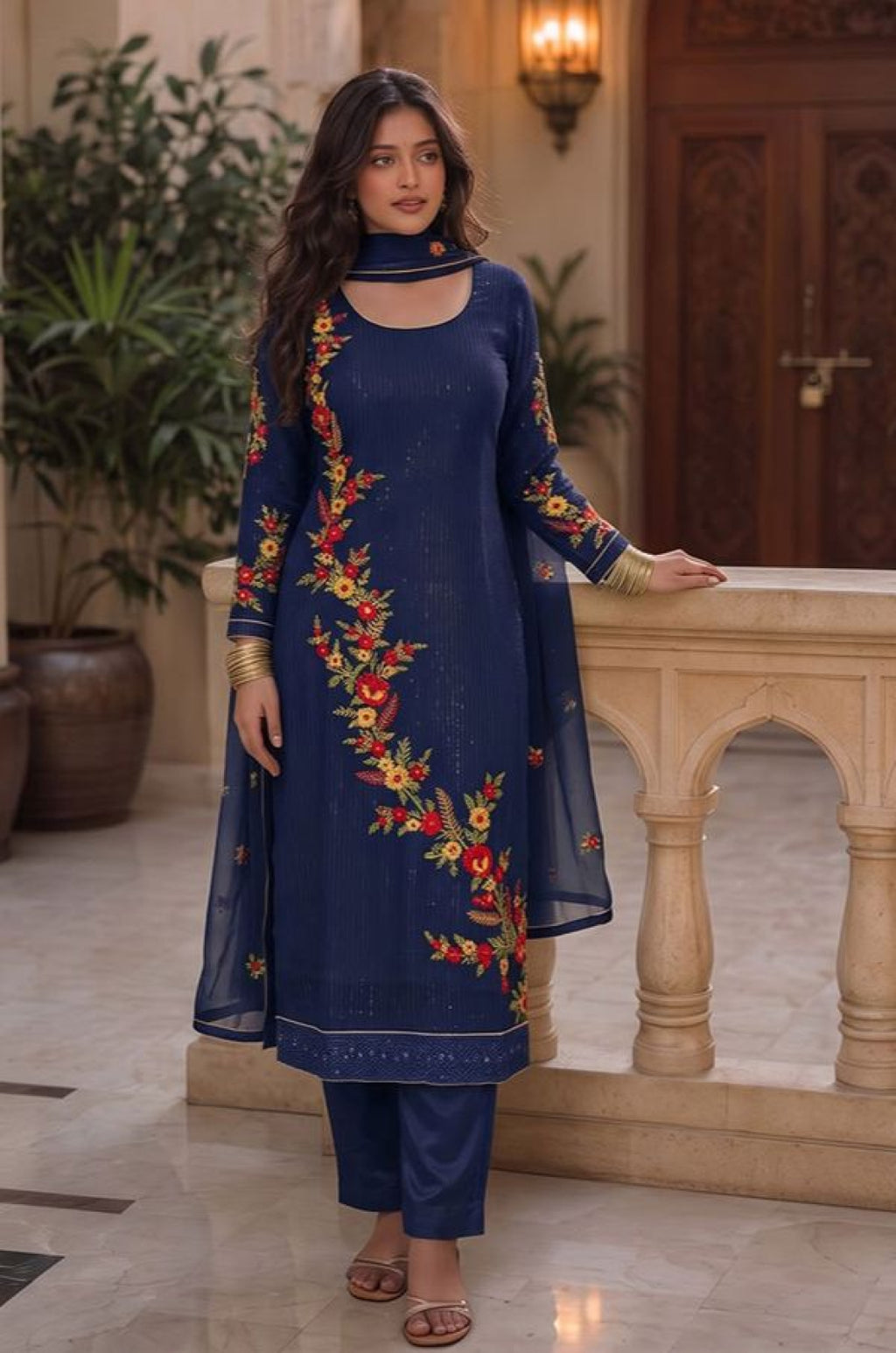 Blue Georgette Salwar Kameez - SFSA576104R