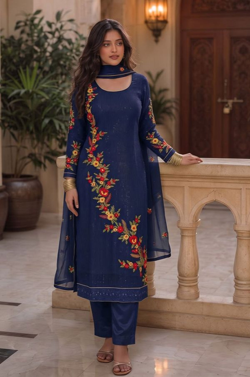 Blue Georgette Salwar Kameez - SFSA576104R