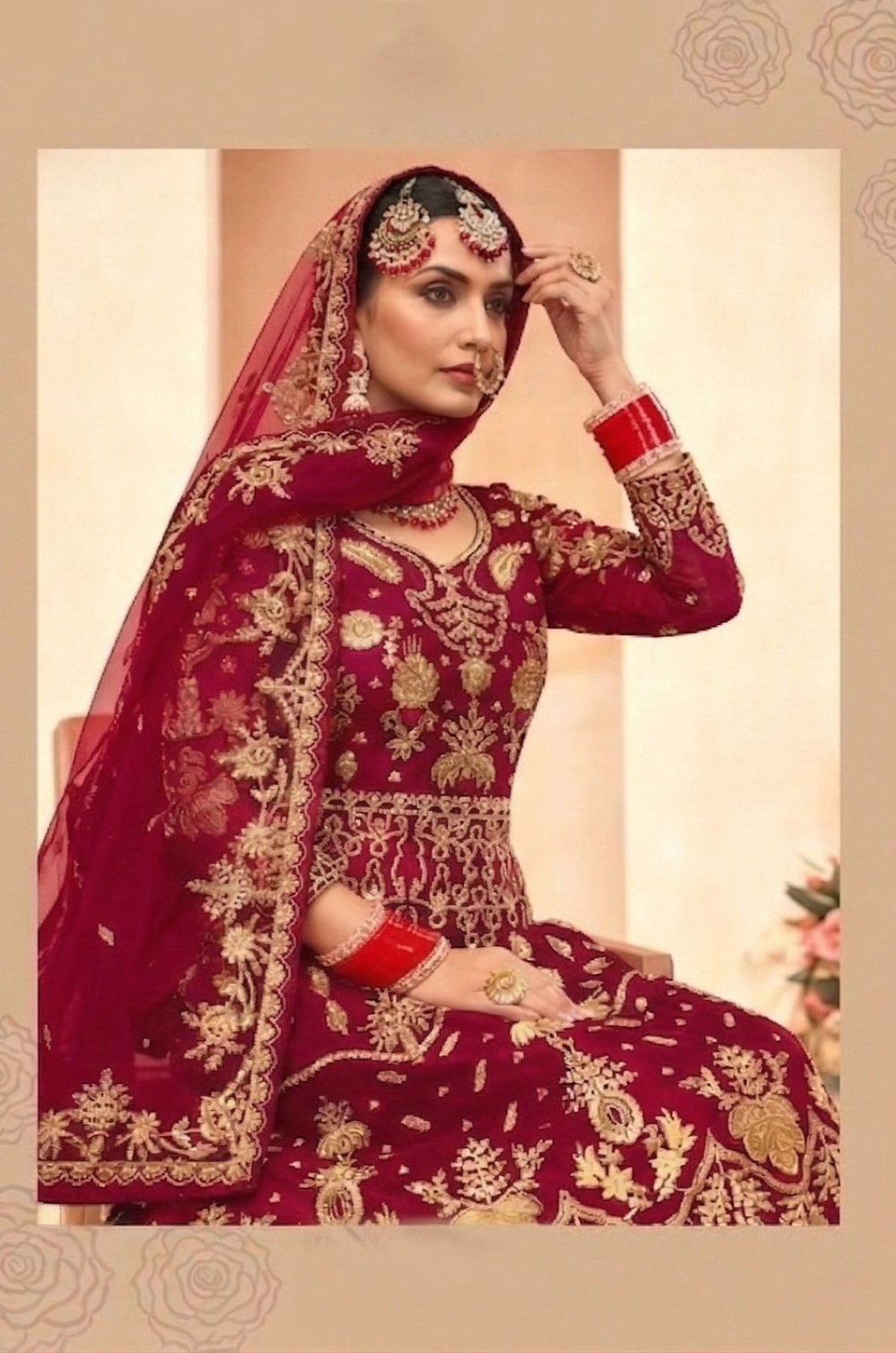Red Net Salwar Kameez - SFSA566202