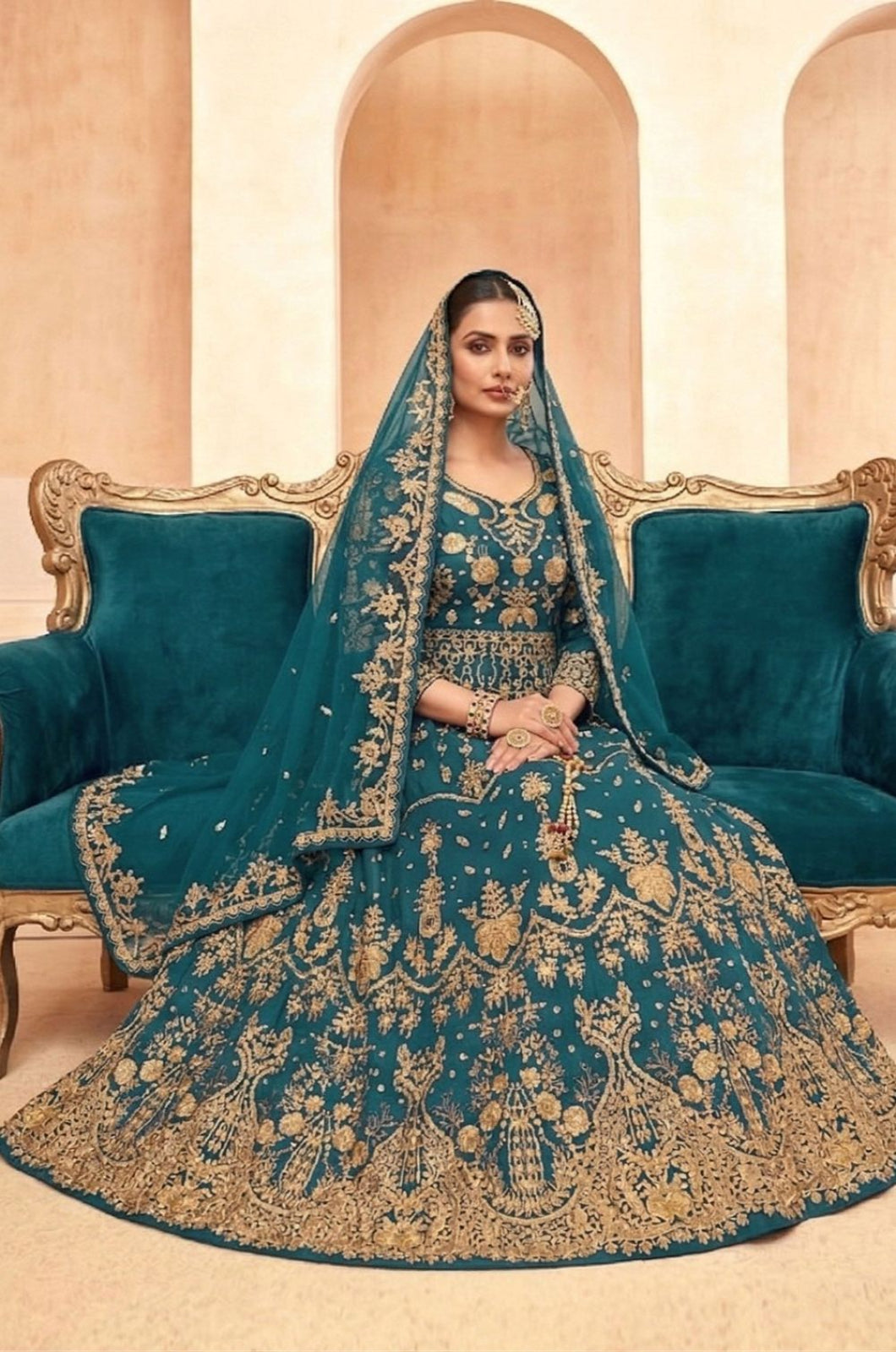 Blue Net Salwar Kameez - SFSA566206