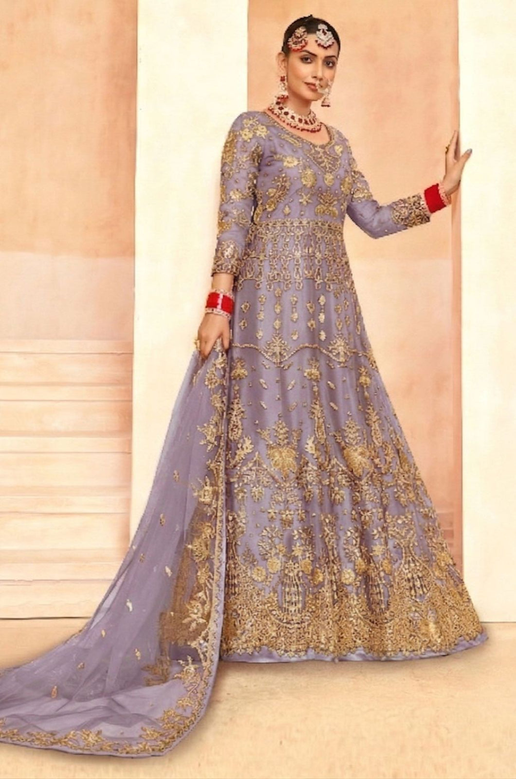 Purple Net Salwar Kameez - SFSA566207