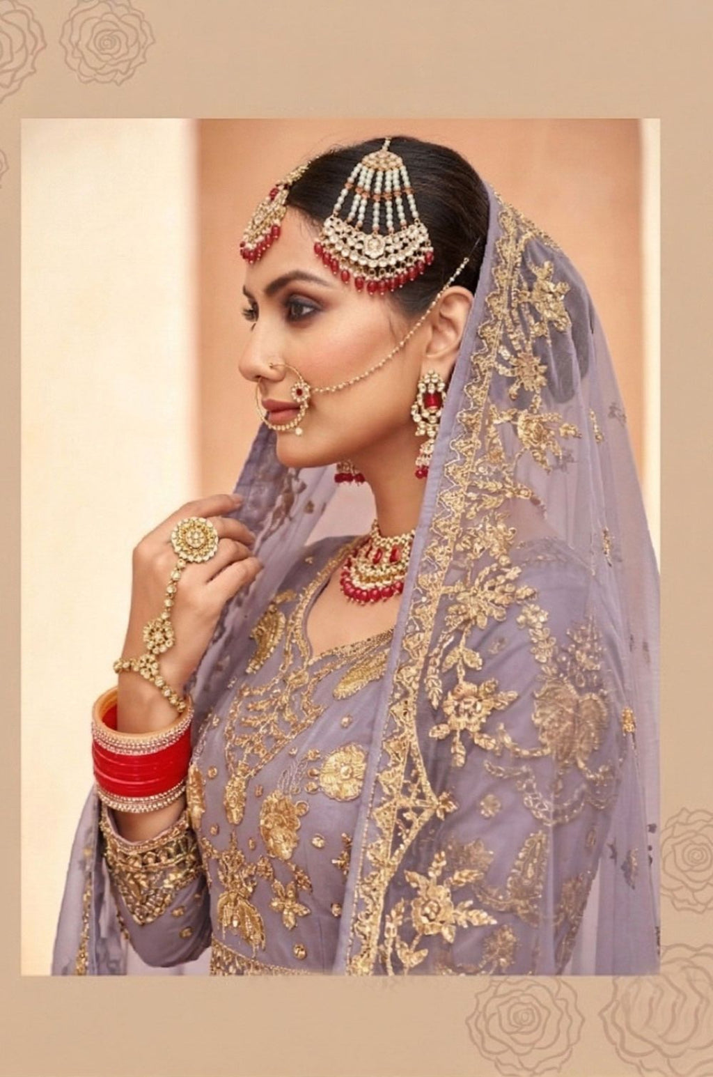Purple Net Salwar Kameez - SFSA566207