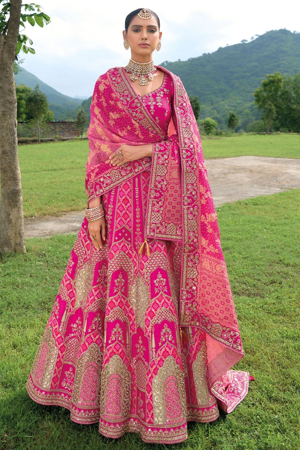 Rani Bridal Sangeet Silk Lehenga Choli Set SFSJDN25204