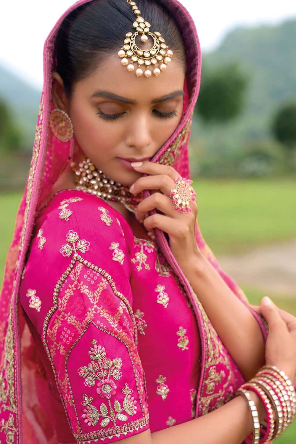 Rani Bridal Sangeet Silk Lehenga Choli Set SFSJDN25204