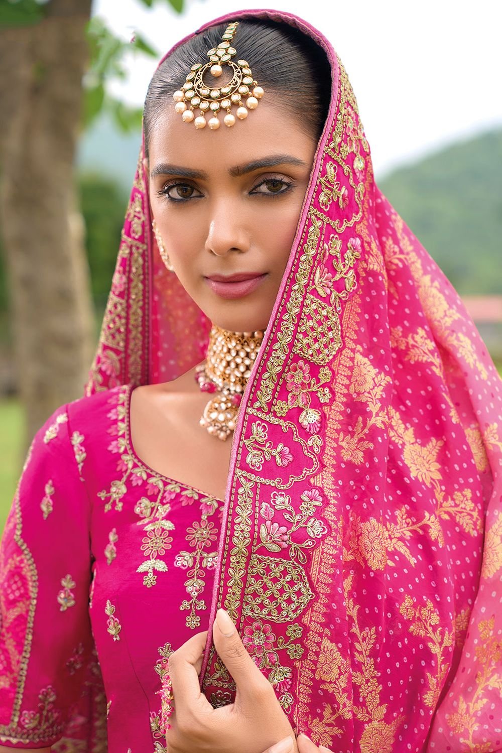 Rani Bridal Sangeet Silk Lehenga Choli Set SFSJDN25204