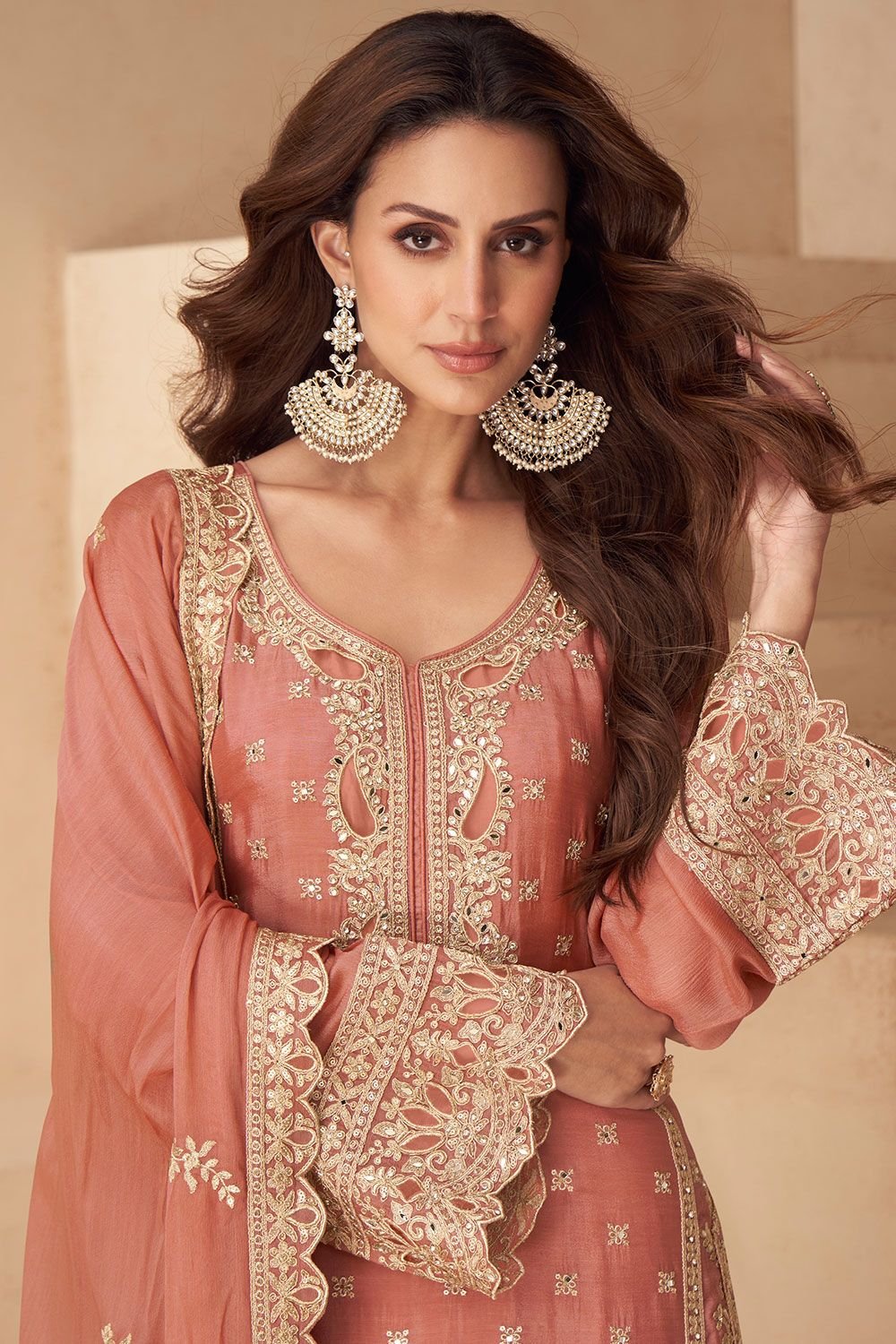 Peach Other Salwar Kameez - SFSMT49701R