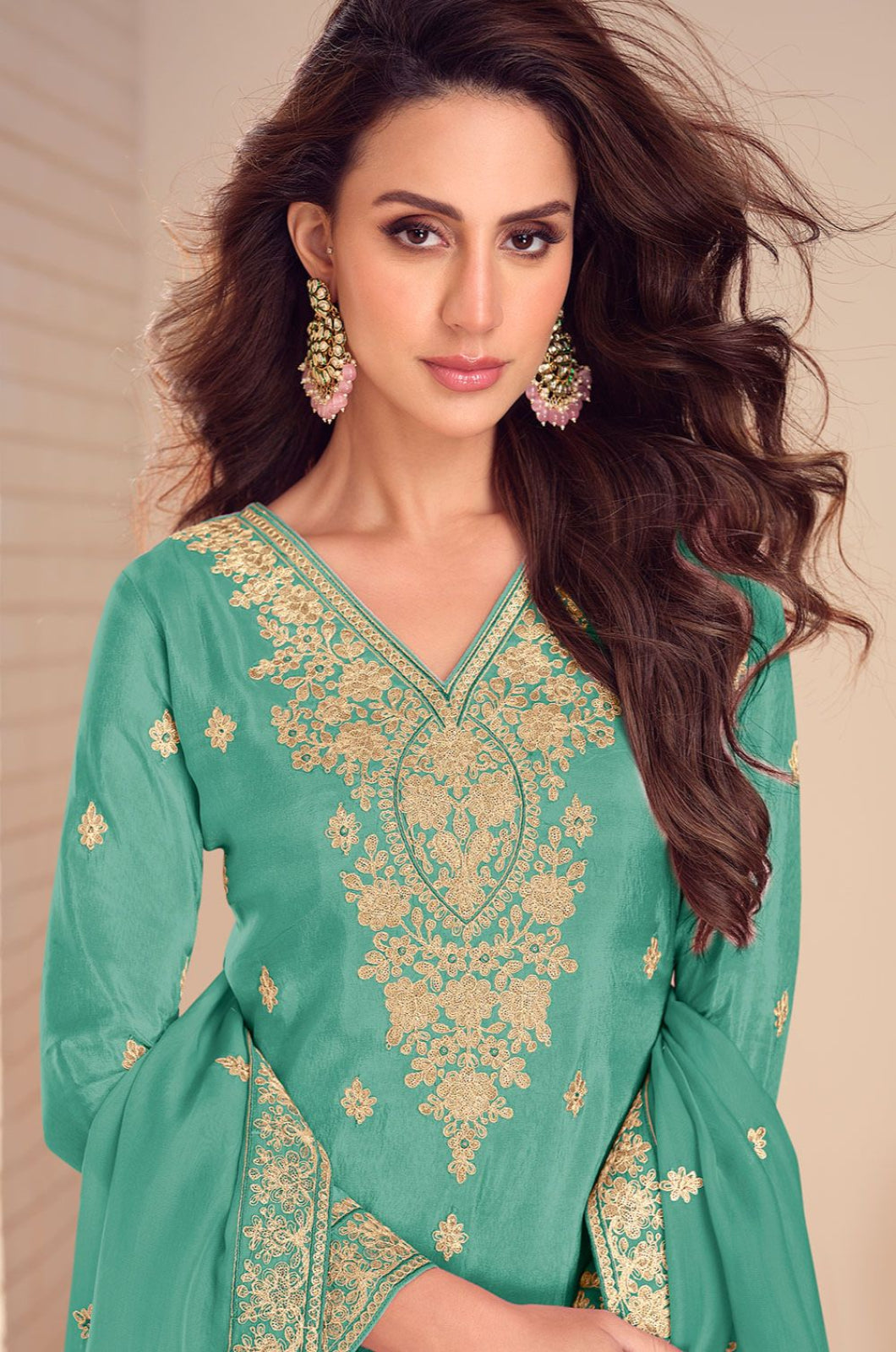 Green Silk Salwar Kameez - SFYS173103R