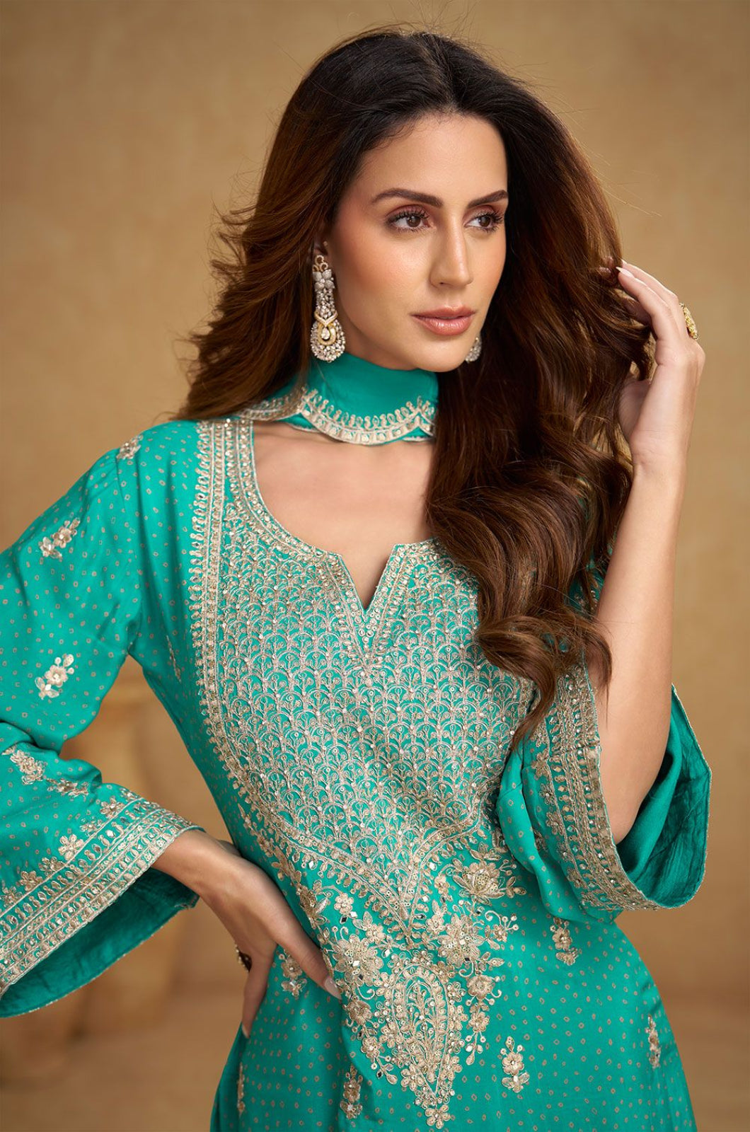 Turquoise Other Salwar Kameez - SFSMT57002R