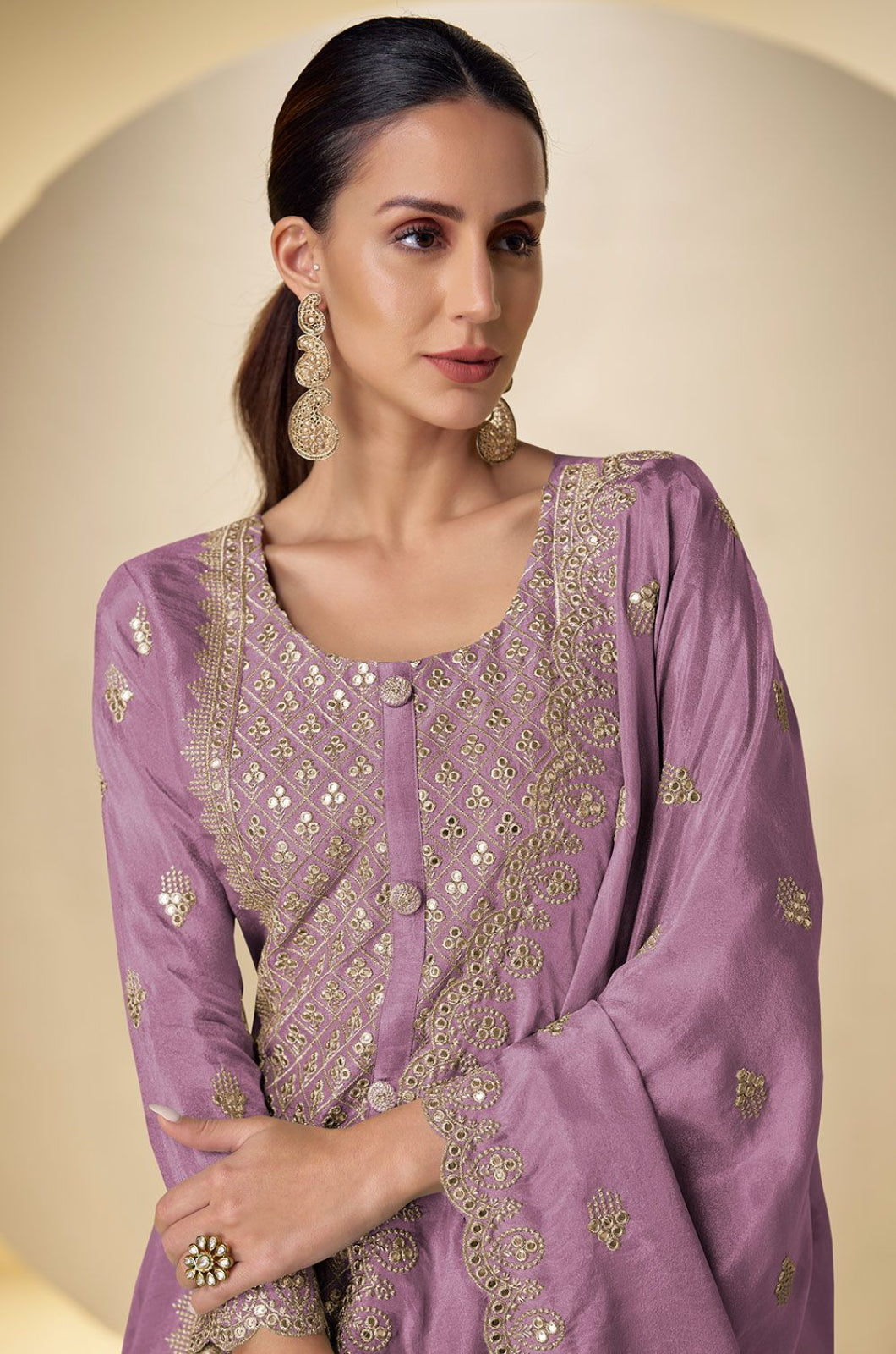 Purple Silk Salwar Kameez - SFYS173402R
