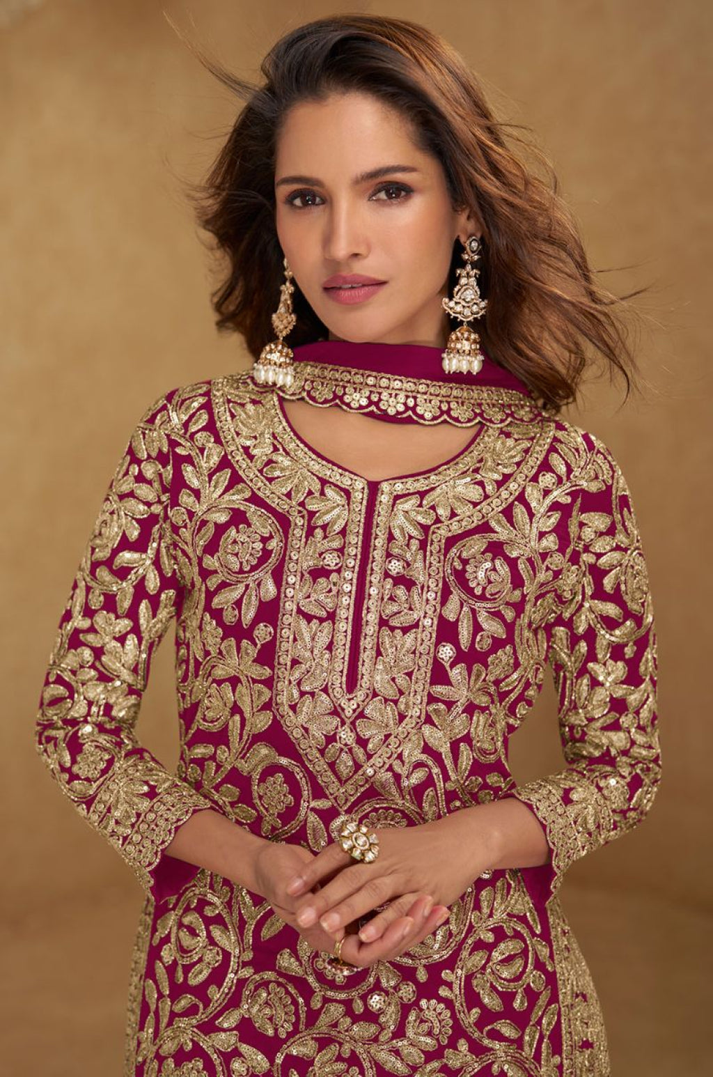 Magenta Georgette Salwar Kameez - SFYS173603R