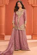 Pink Silk Salwar Kameez - SFSMT57502B
