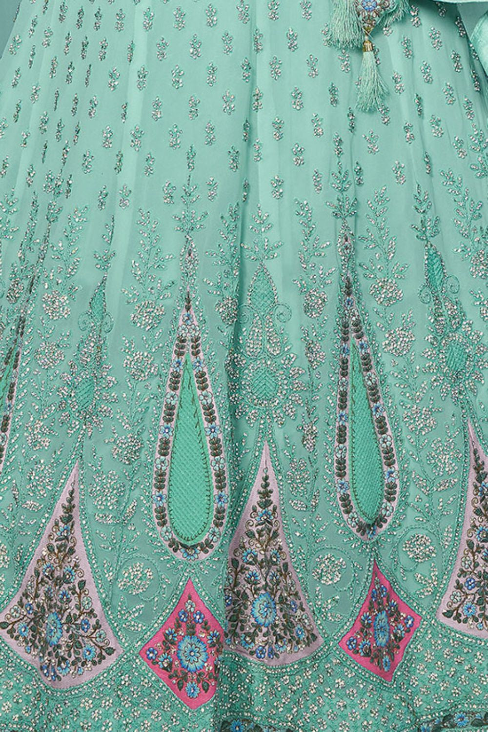 Blue Georgette Evening Reception Lehenga Choli SFARY19503