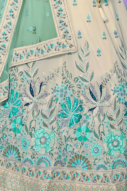 White  Georgette Wedding Lehenga Choli SFARY19508