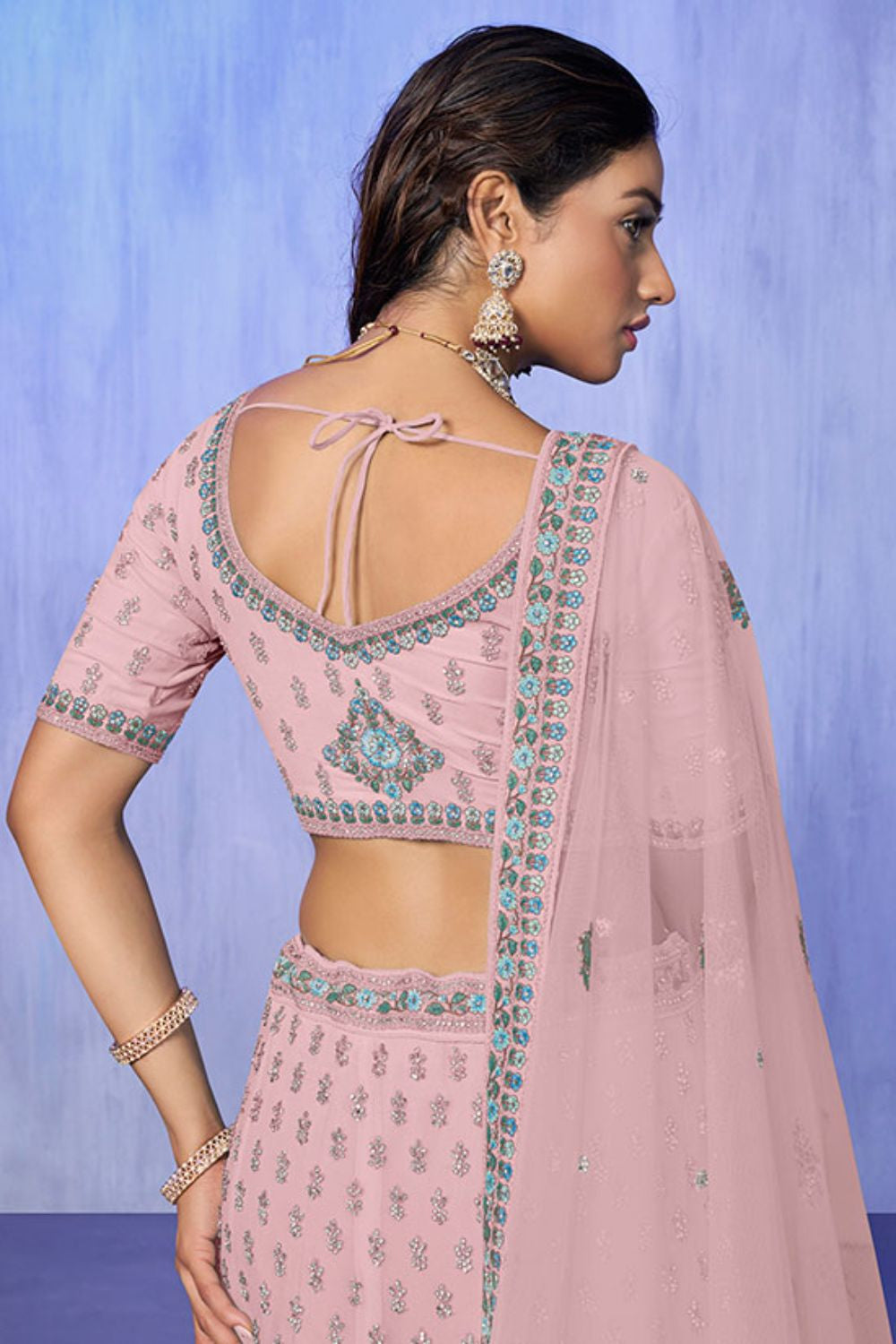 Pink Georgette Wedding Lehenga Choli SFARY19510
