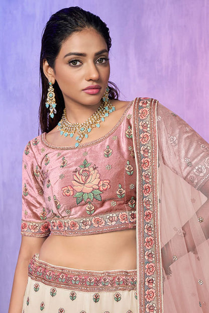 White Georgette Lehenga Choli - SFARY19514