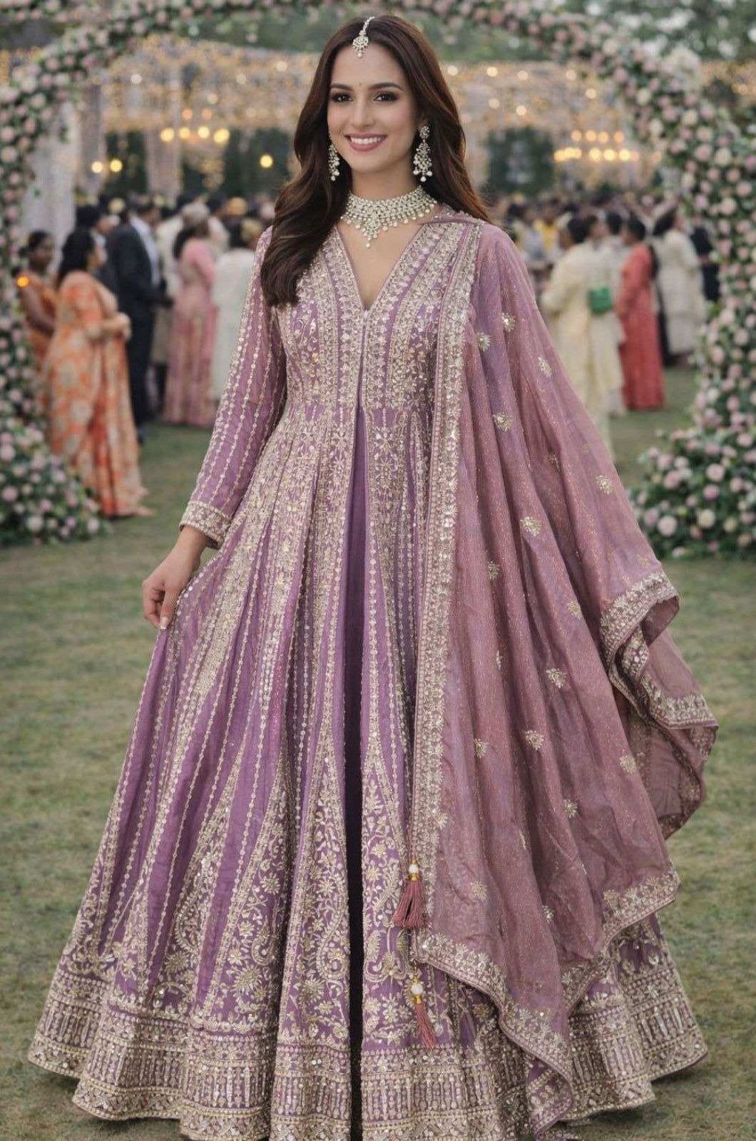 Purple Silk Salwar Kameez - SFSA561001R