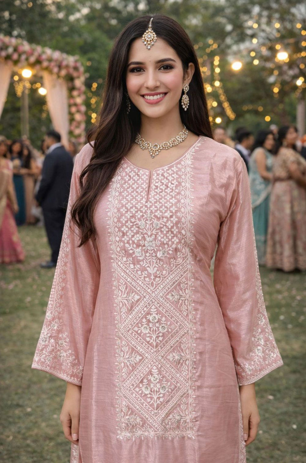 Pink Silk Salwar Kameez - SFSA561201R