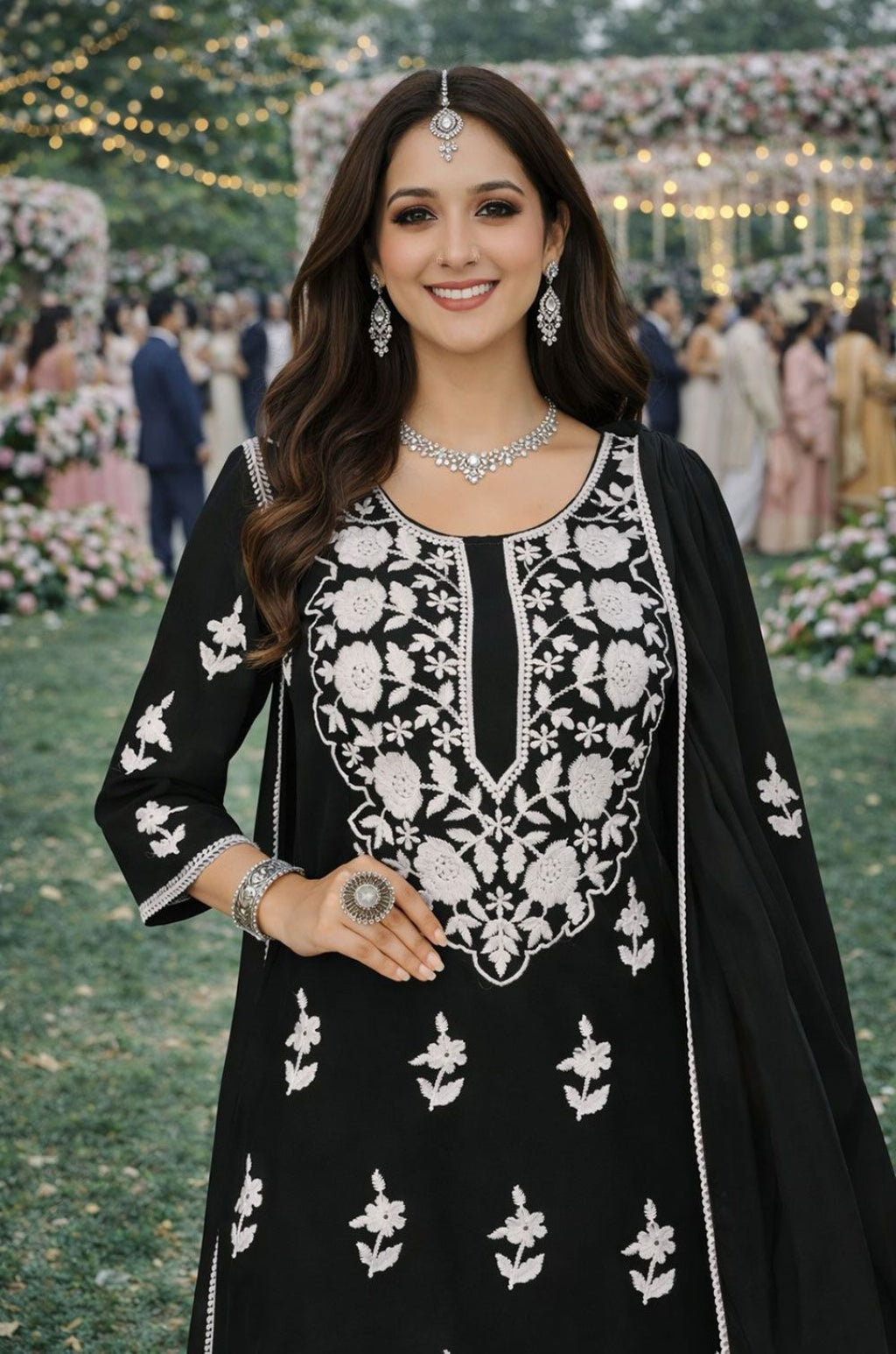 Black Georgette Salwar Kameez - SFSA561601R
