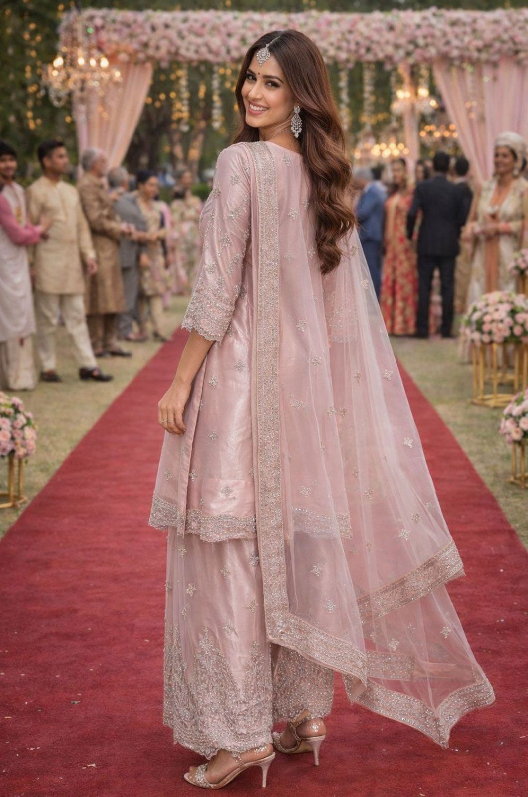 Pink Net Salwar Kameez - SFSA562001R