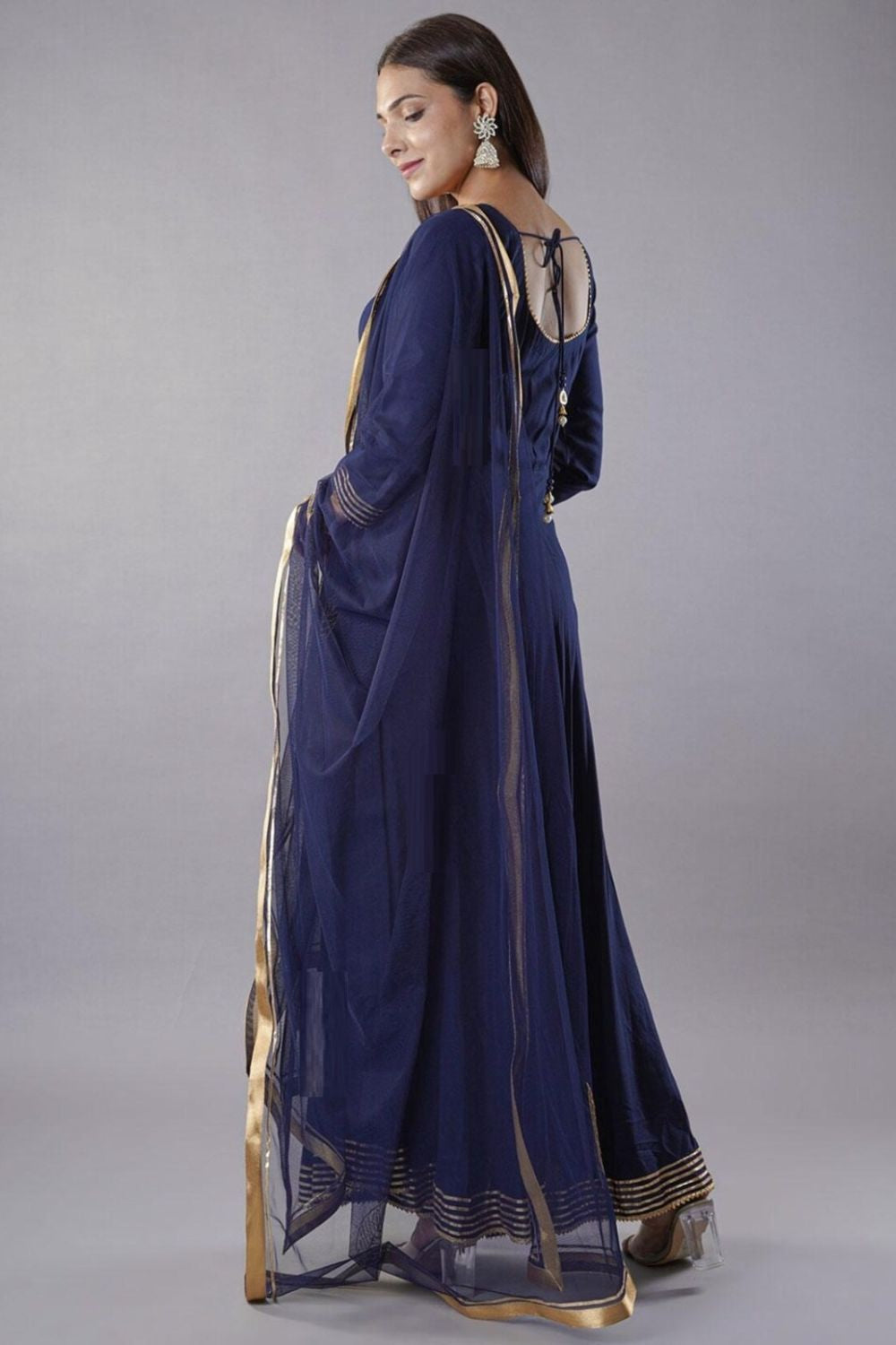 Blue Designer Anarkali Suit Gown In Rayon Georgette SFMAN59507R