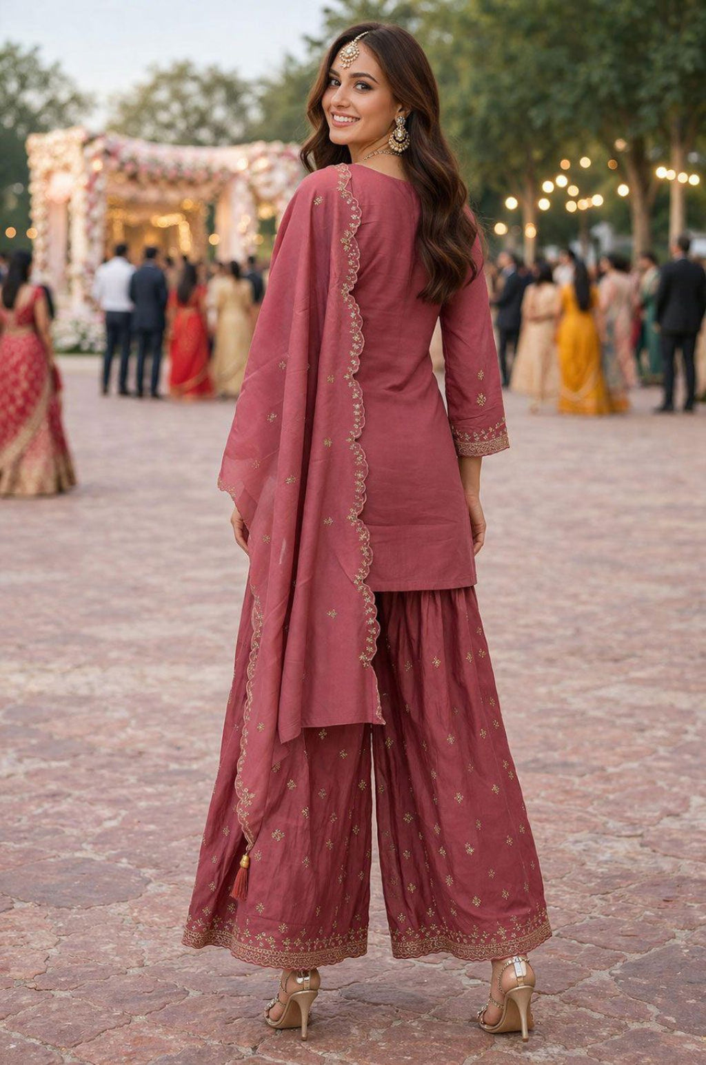 Pink Silk Salwar Kameez - SFSA564102R