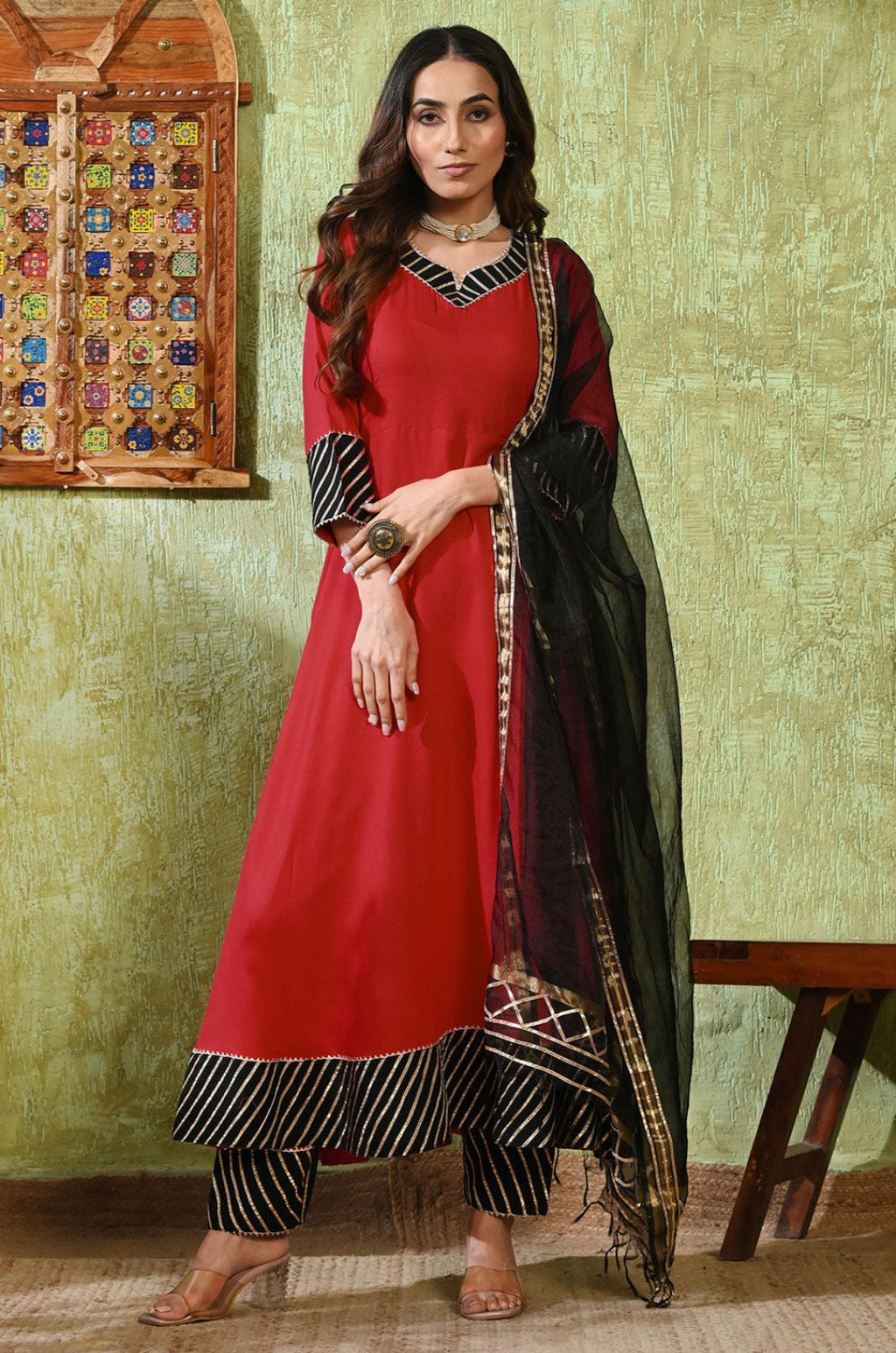 Maroon Rayon Salwar Kameez - SFMAN64506R