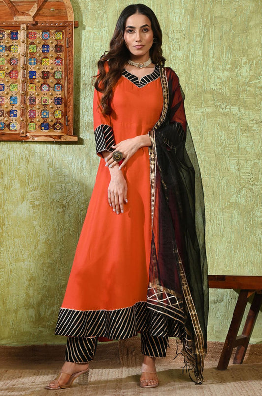 Orange Rayon Salwar Kameez - SFMAN64504R