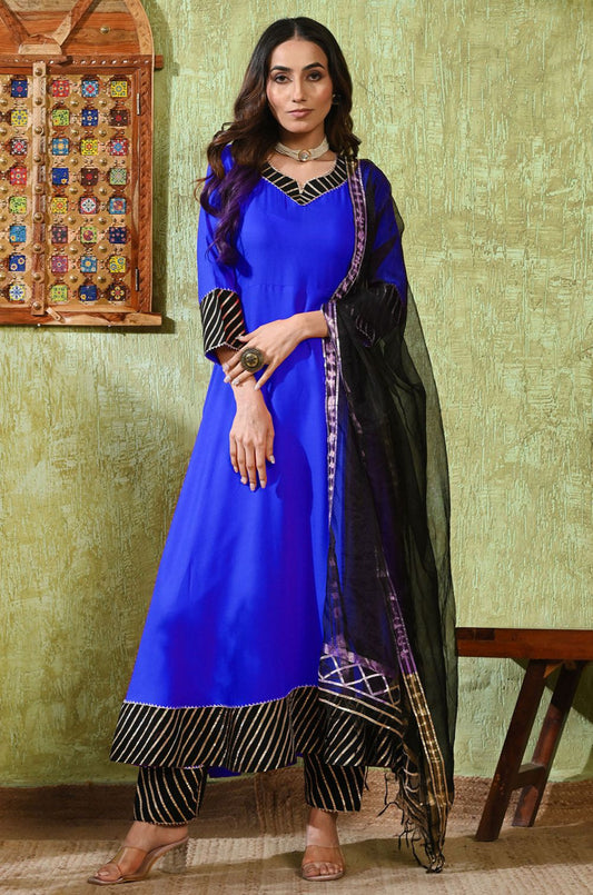 Royal Blue Rayon Salwar Kameez - SFMAN64503R