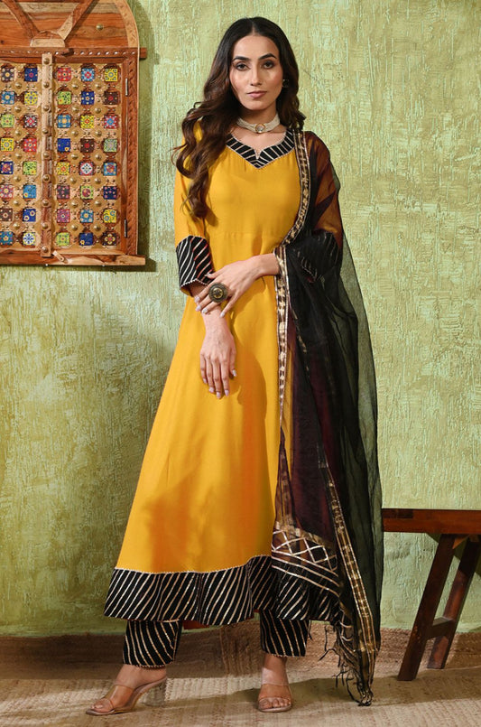 Yellow Rayon Salwar Kameez - SFMAN64505R