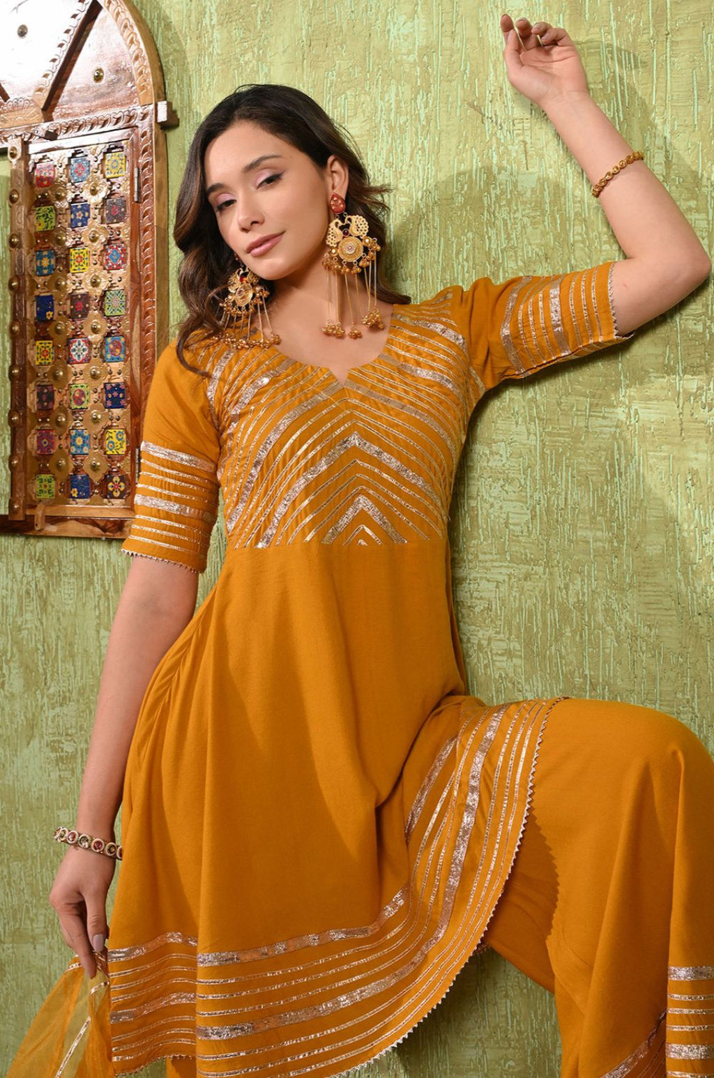 Yellow Rayon Salwar Kameez - SFMAN64514R
