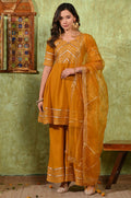 Yellow Rayon Salwar Kameez - SFMAN64514R