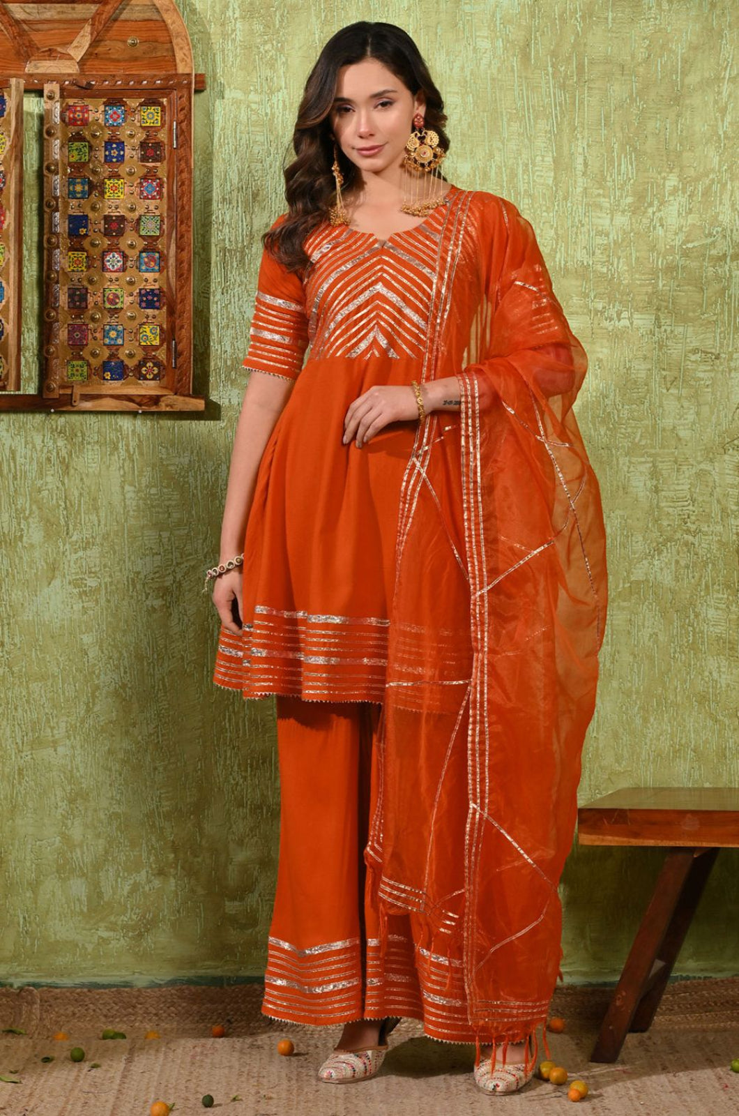 Red Rayon Salwar Kameez - SFMAN64511R