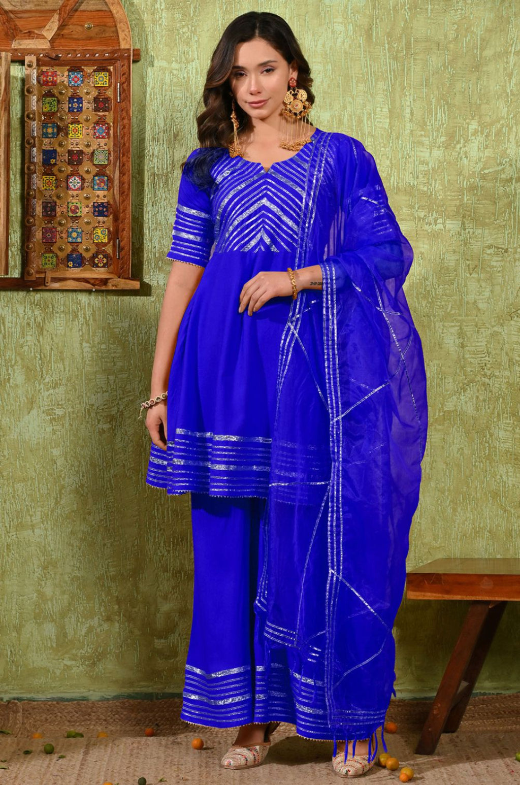 Royal Blue Rayon Salwar Kameez - SFMAN64512R