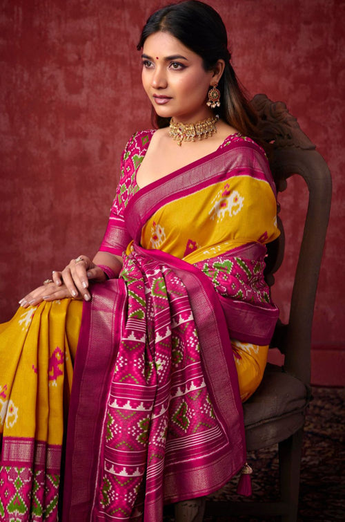 Yellow Patola Sarees - SFSA574702