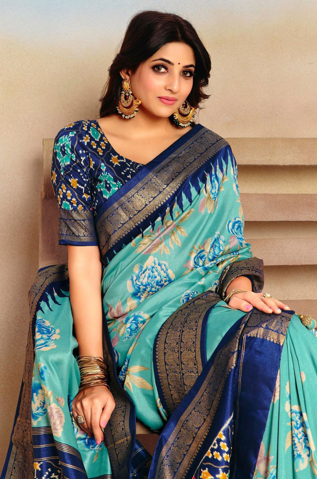 Turquoise Patola Sarees - SFSA574801