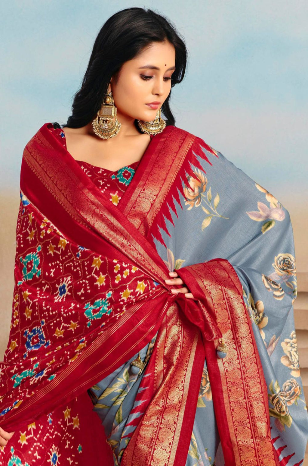 Grey Patola Sarees - SFSA574804