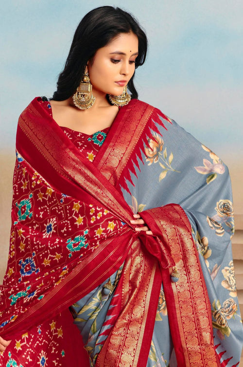 Grey Patola Sarees - SFSA574804