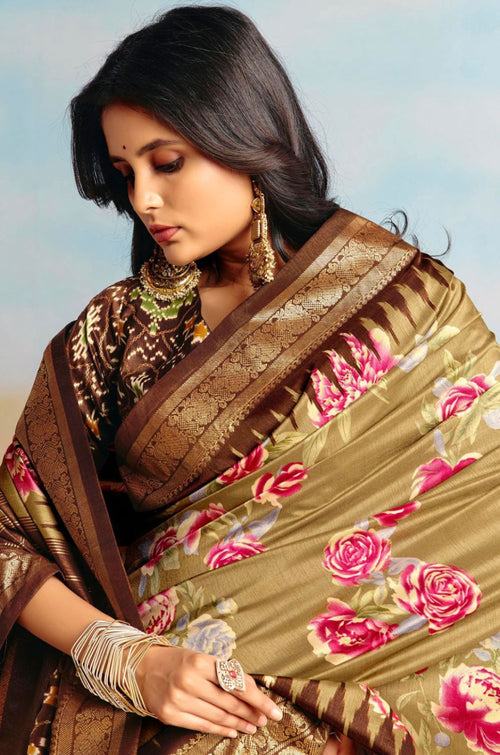 Beige Patola Sarees - SFSA574805