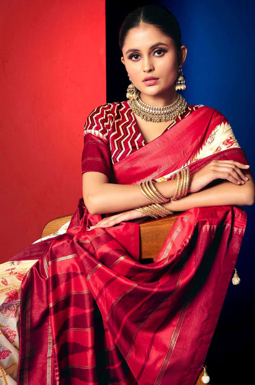 Cream Silk Sarees - SFSA574901