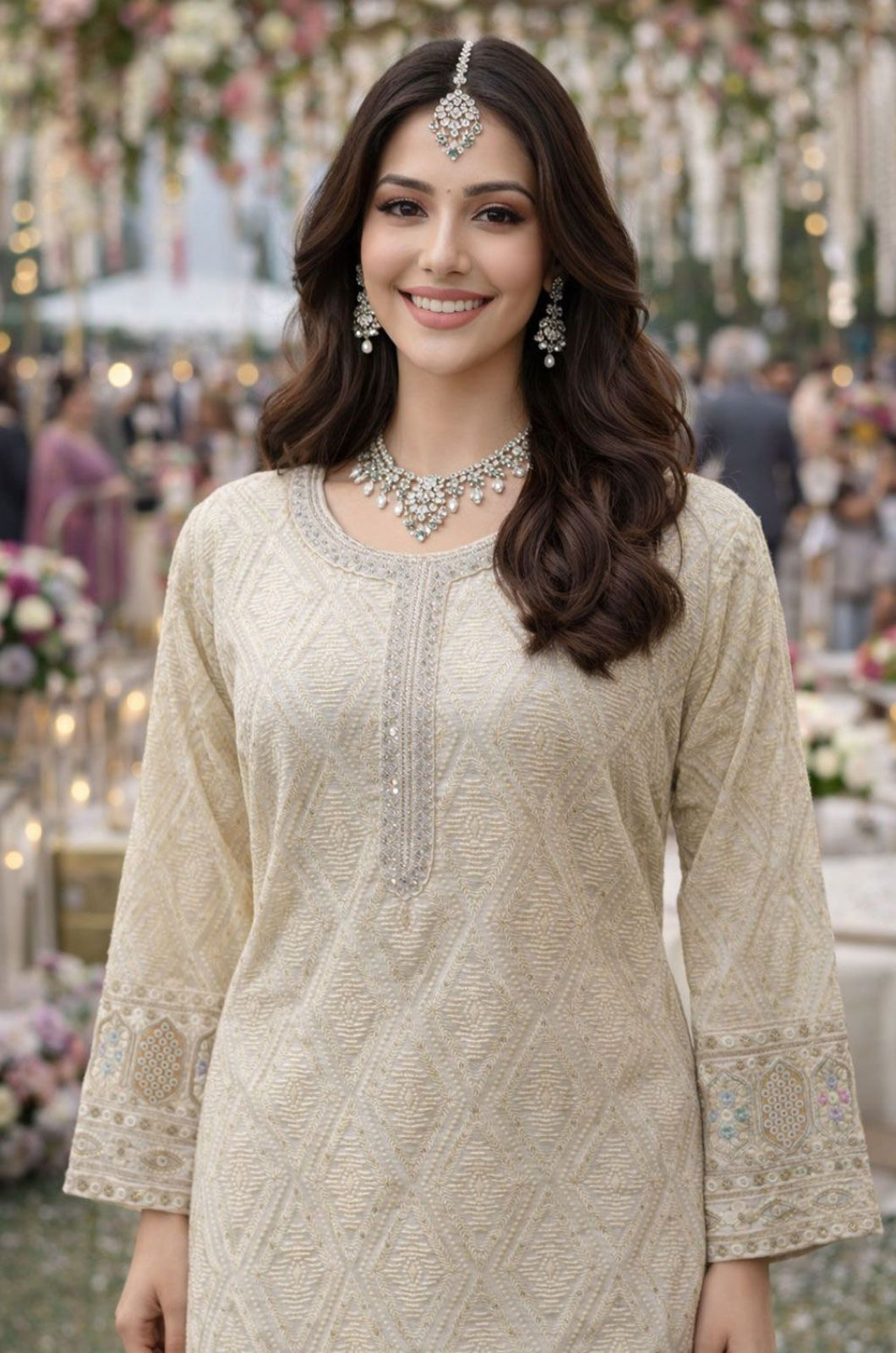 Ivory Georgette Salwar Kameez - SFSA566402R