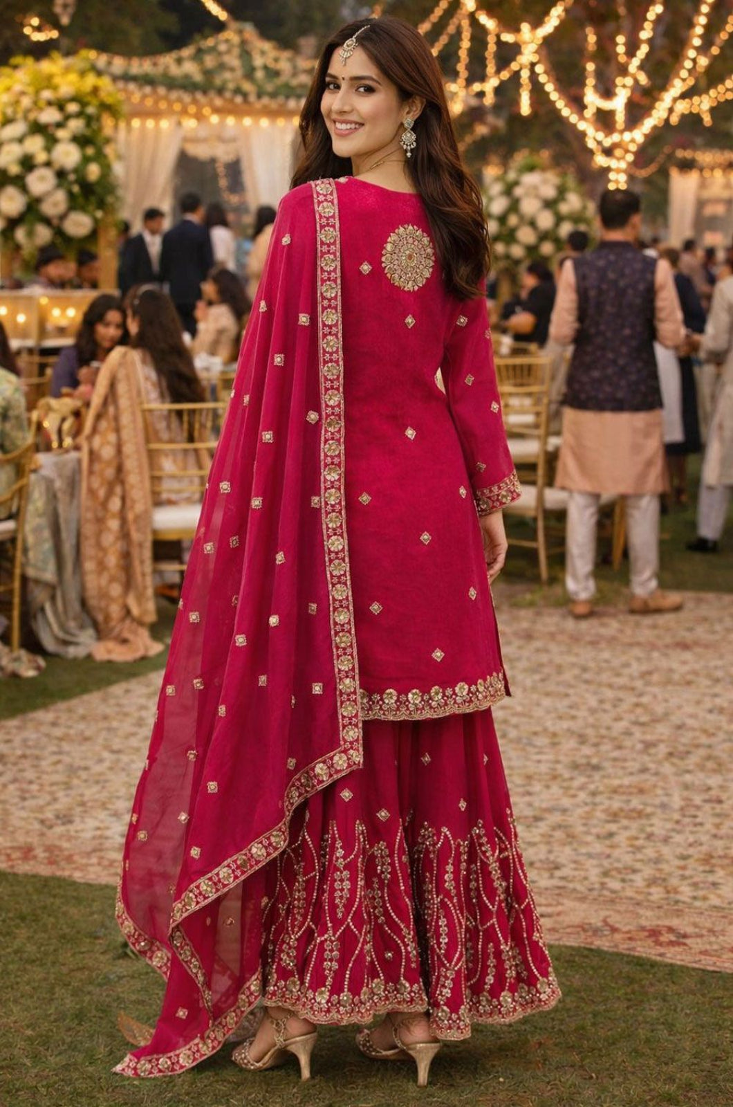 Rani Pink Silk Salwar Kameez - SFSA566801R